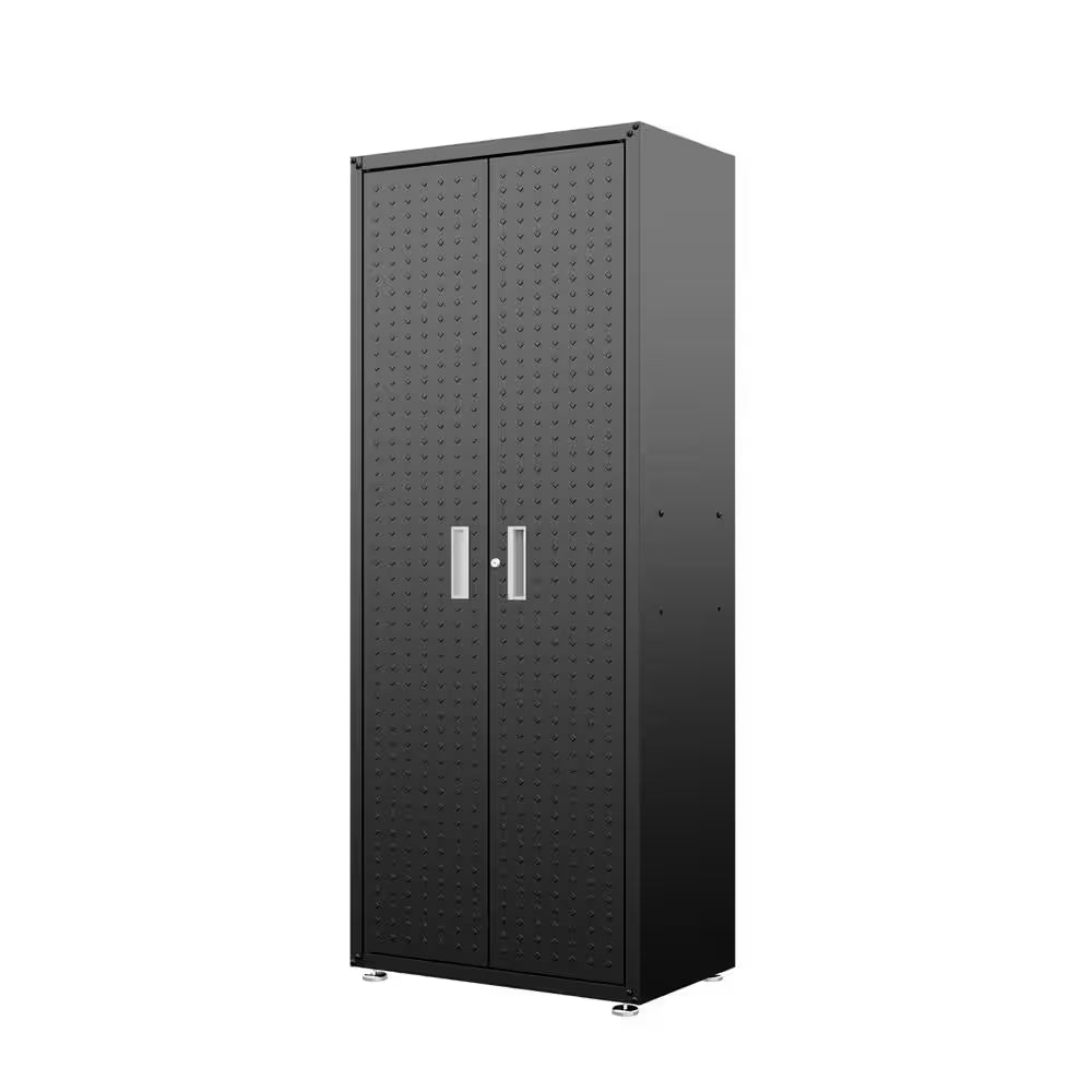 Fortress 30.3 In. W X 74.8 In. H X 18.2 In. D 4-Shelf Metal Freestanding Garage Cabinet in Charcoal Grey