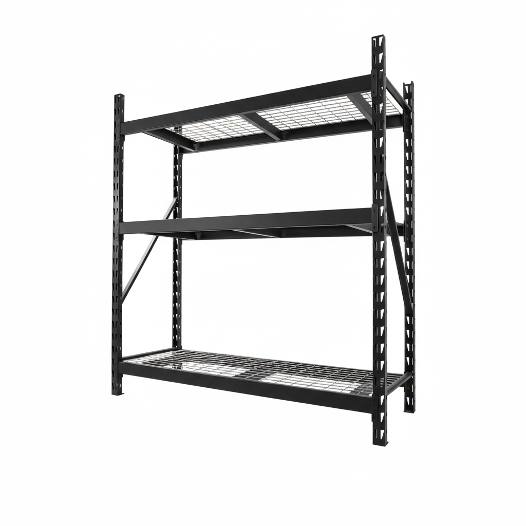 Garage Shelving Heavy Duty 72H 77 W Garage Storage Shelves 6000LBS Heavy Duty Shelving Adjustable 3 Tier Metal Shelving for Garage Storage Shelving Industrial Shelving Storage Rack, Black