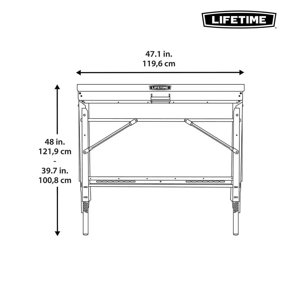47 In. W X 31 In. D Wall-Mounted Folding Work Table