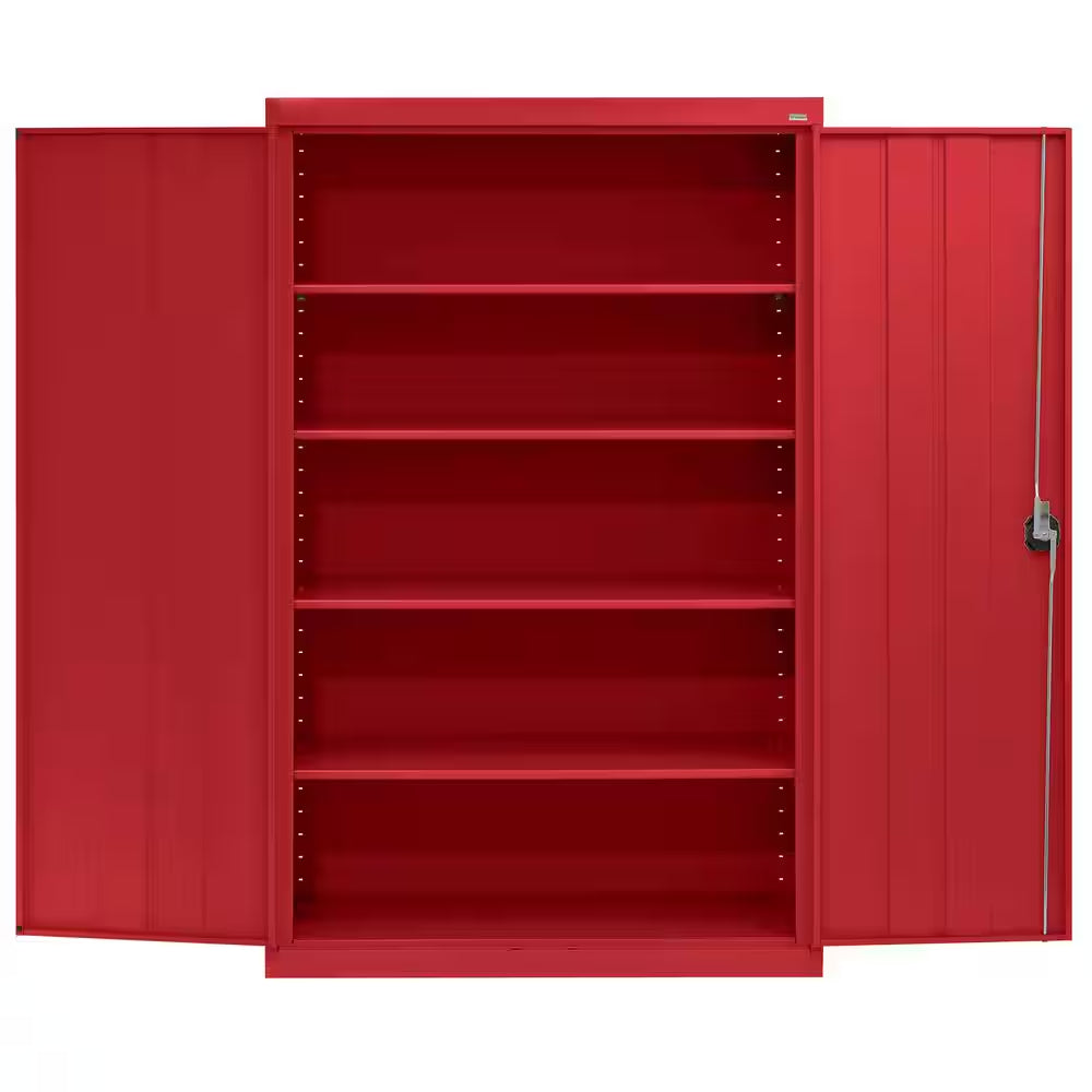 Elite Series 46 In. W X 72 In. H X 24 In. D 22-Gauge 5-Shelf Steel Freestanding Garage Storage Cabinet in Red