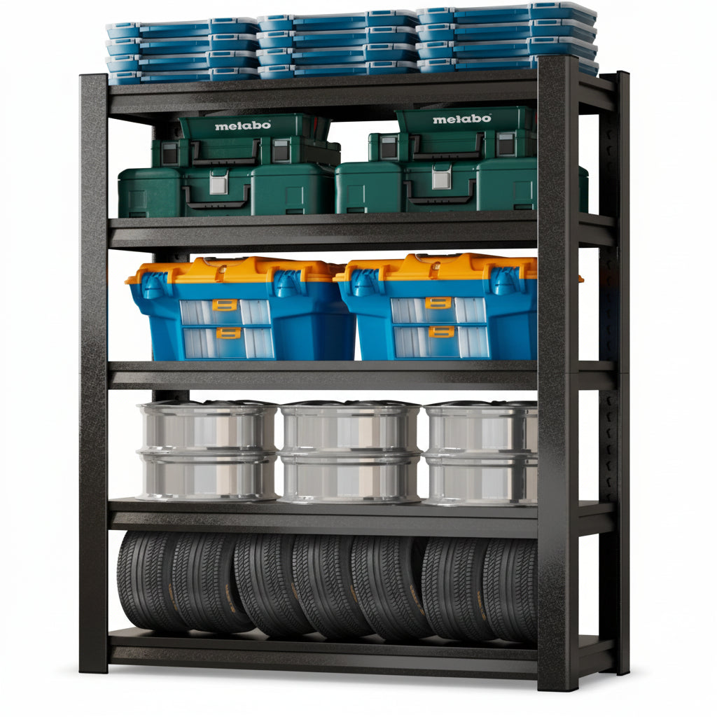 5-Tier Adjustable Heavy Duty Metal Shelving Unit for Garage Pantry Shelves