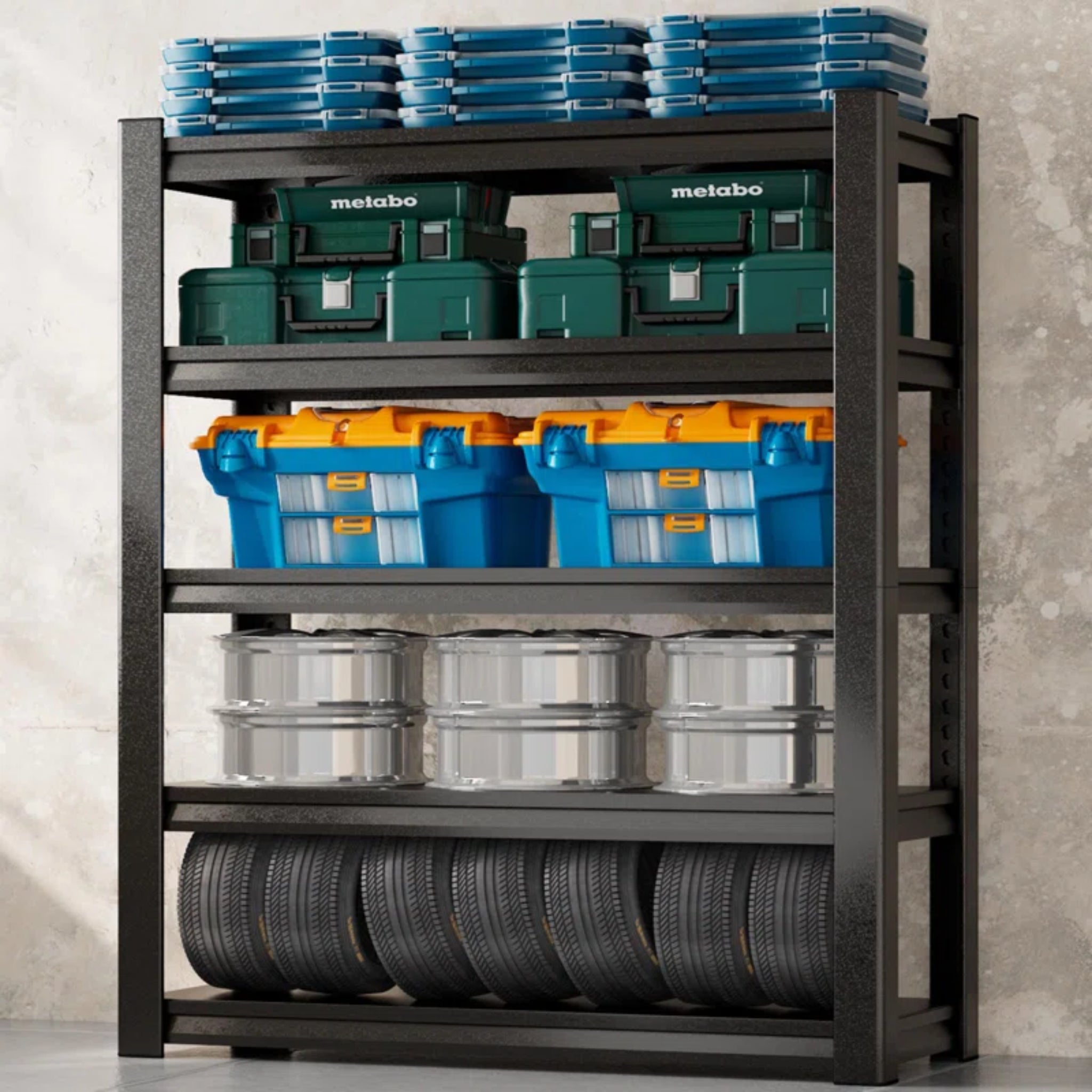 5-Tier Adjustable Heavy Duty Metal Shelving Unit for Garage Pantry Shelves