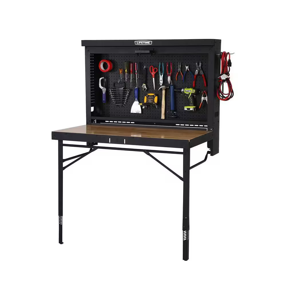 47 In. W X 31 In. D Wall-Mounted Folding Work Table