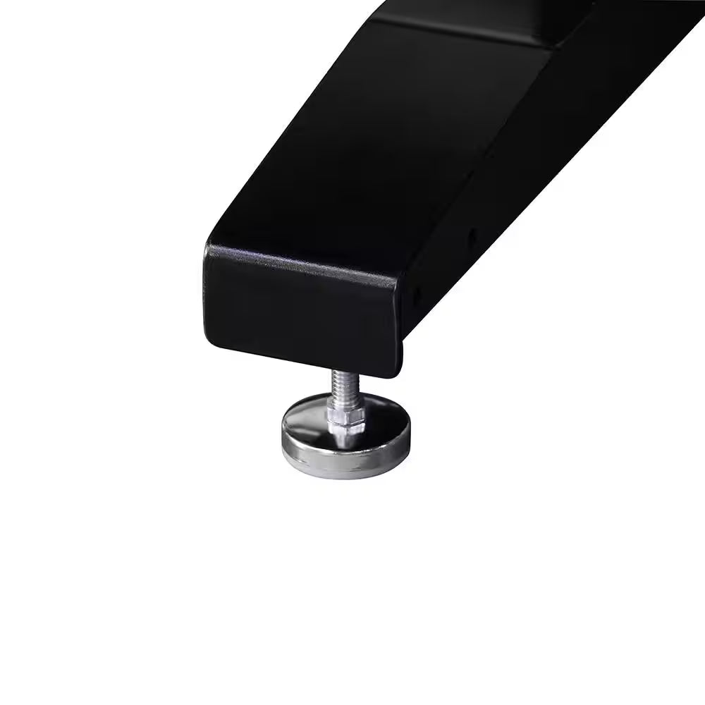 72 In. W X 24 In. D Adjustable Height Black Worktable with Solid Wood Top