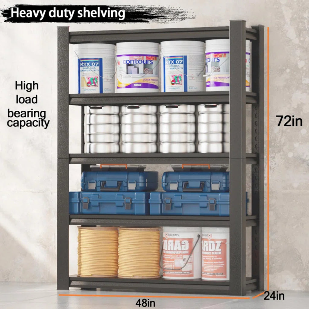 5-Tier Adjustable Heavy Duty Metal Shelving Unit for Garage Pantry Shelves