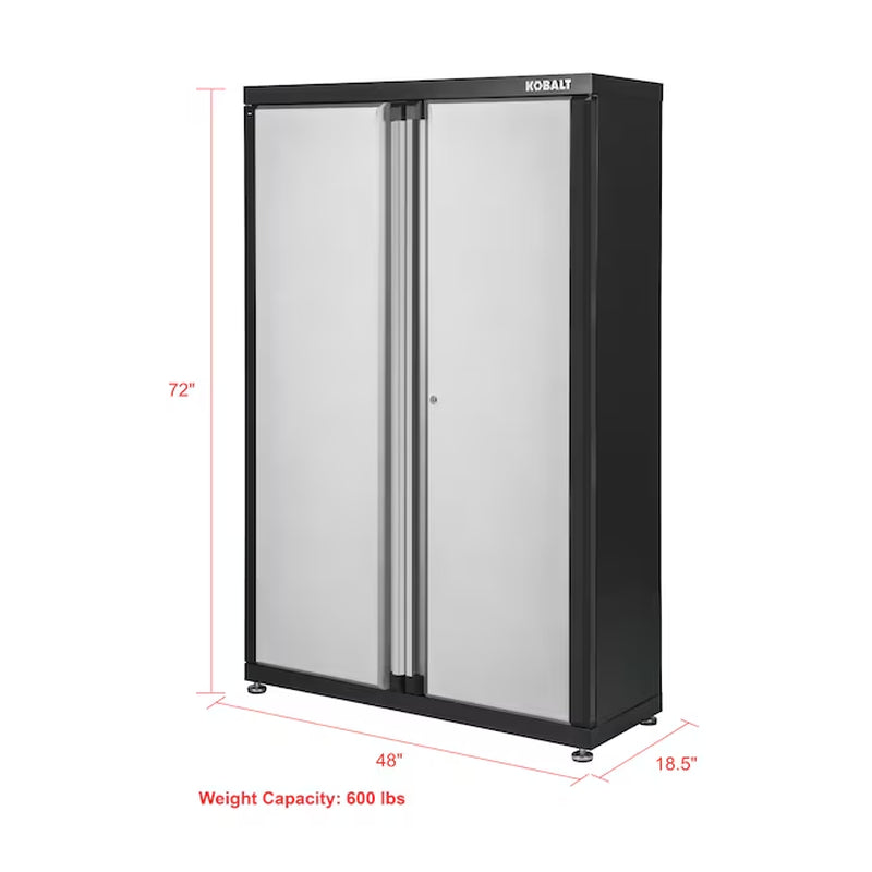 48-In W X 72-In H X 18.5-In D Freestanding Steel Garage Cabinet in Silver