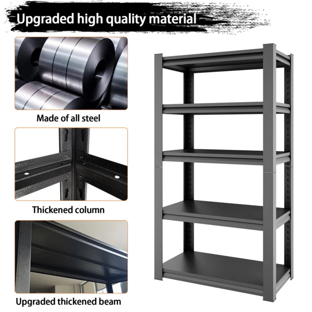 5-Tier Adjustable Heavy Duty Metal Shelving Unit for Garage Pantry Shelves