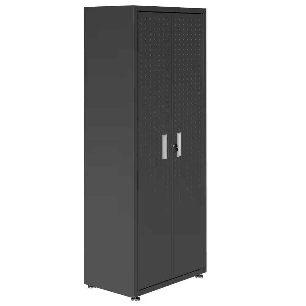 Fortress 30.3 In. W X 74.8 In. H X 18.2 In. D 4-Shelf Metal Freestanding Garage Cabinet in Charcoal Grey