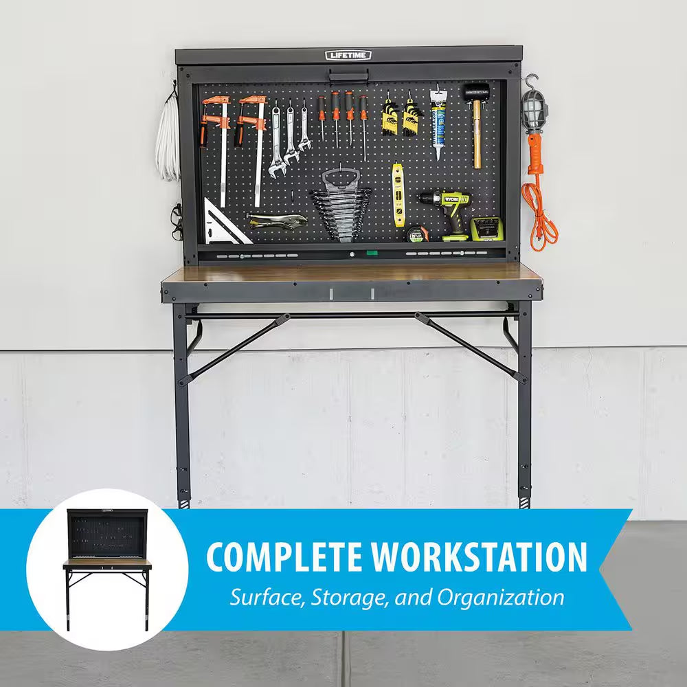 47 In. W X 31 In. D Wall-Mounted Folding Work Table